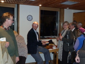 Dr Tony Lurcock signing copies of his new book