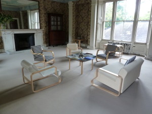 Furniture designed by Alvar Aalto on display at Pitzhanger Manor